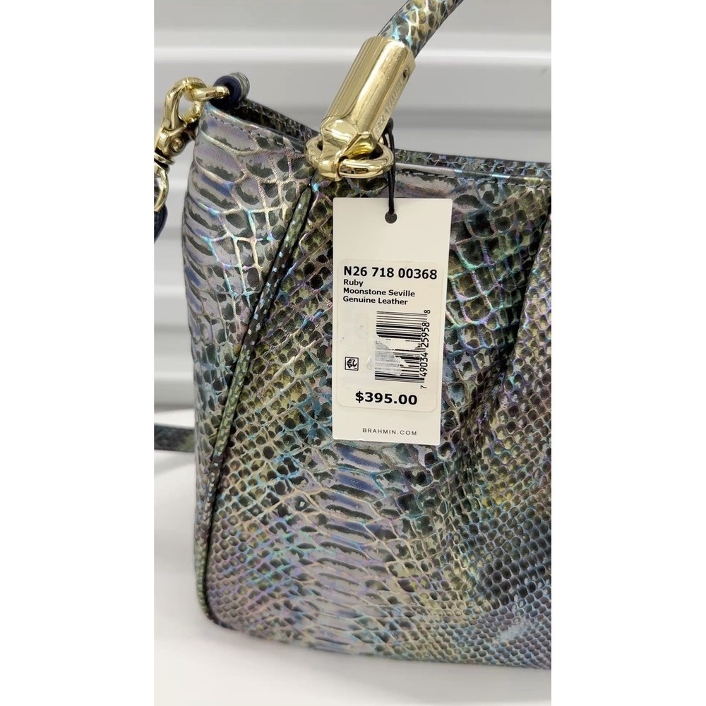 RARE New Brahmin Ruby MOONSTONE SEVILLE Satchel Shoulder Bag PURSE $395 NWTS - Picture 7 of 17